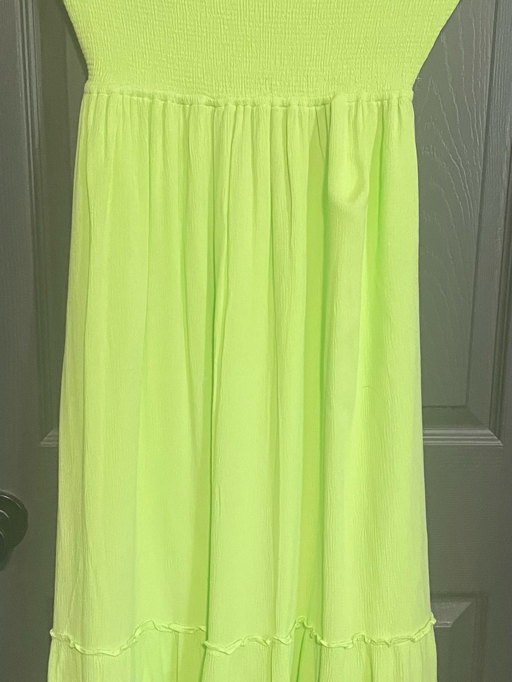 In Bloom Neon Lime Smocked Maxi Skirt - Women